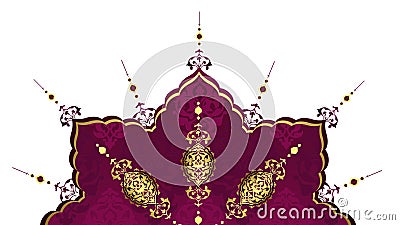 Elegant golden ottoman turkish design Vector Illustration