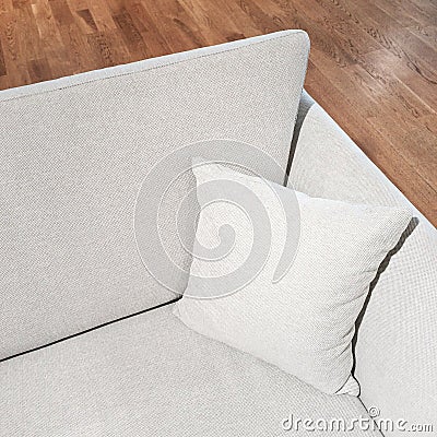 Elegant gray sofa with cushion Stock Photo