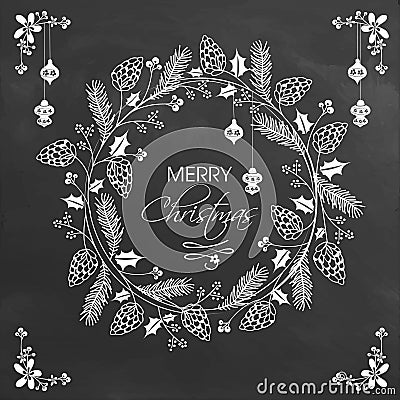 Elegant greeting card for Merry Christmas. Stock Photo