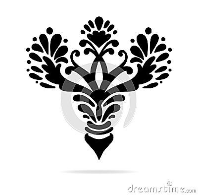 Elegant hand drawn fleur de lis symbols in ornate stylized design element Vector Illustration