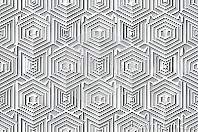 Elegant hexagonal design geometric pattern with sharp lines and modern aesthetic, ideal for pattern background Stock Photo