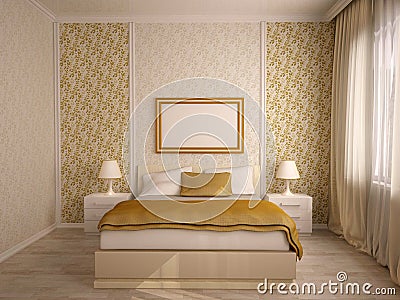 Elegant house bedroom interiors Stock Photo