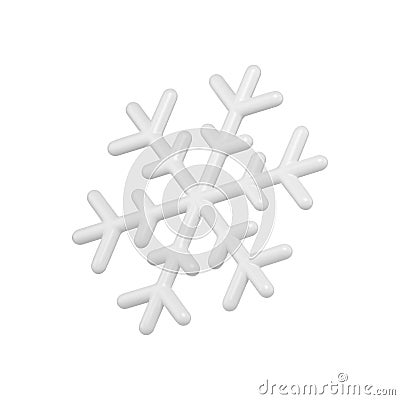 Elegant isometric traditional white snowflake decorative Christmas glossy design 3d vector Vector Illustration