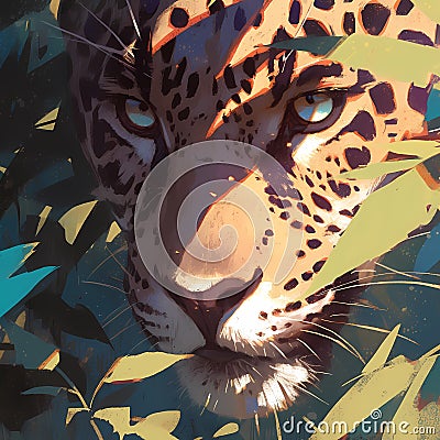 Elegant Jaguar: Forest's Feline Guardian Stock Photo