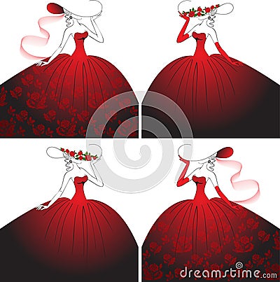 Elegant ladies Vector Illustration