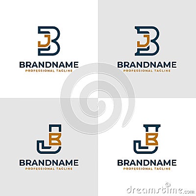 Elegant Letter BJ and JB Monogram Logo, suitable for business with BJ or JB initials Vector Illustration