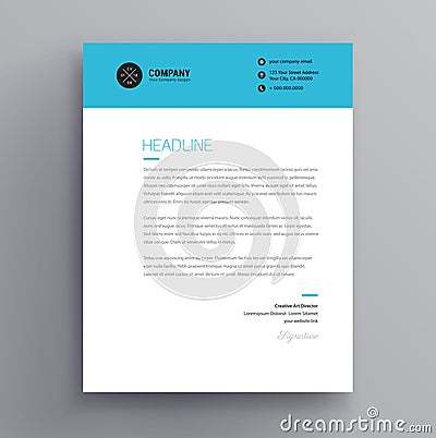 Elegant letterhead / cover letter template design in minimalist Vector Illustration