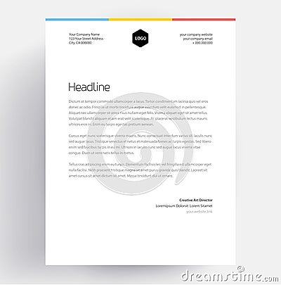 Elegant letterhead template design in minimalist style Vector Illustration