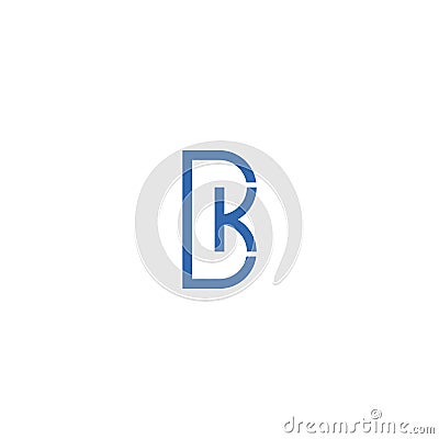 Elegant Letters BK Monogram logo design vector Vector Illustration