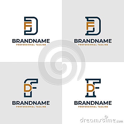 Elegant Letters DF and FD Monogram Logo, suitable for business with FD or DF initials Vector Illustration