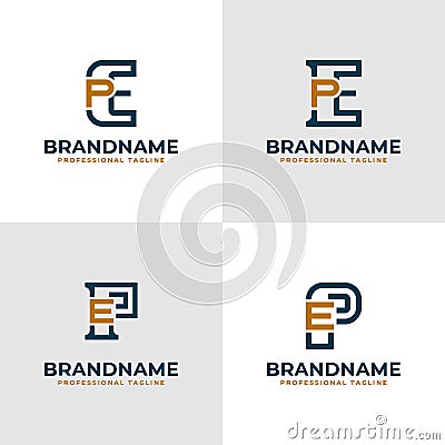 Elegant Letters EP and PE Monogram Logo, suitable for business with EP or PE initials Vector Illustration