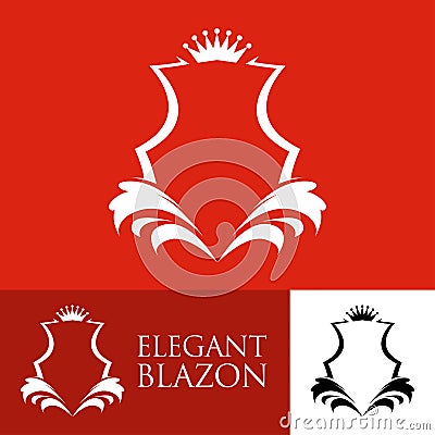 Elegant Line Art Red Blazon Vector Illustration