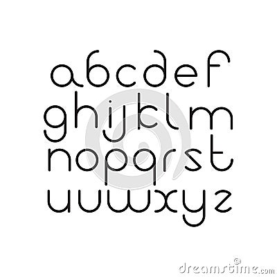 Elegant line orbed font. Stock Photo