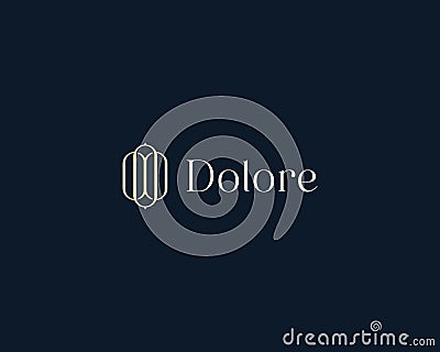 Elegant linear logo. Creative beauty salon boutique jewelry luxury logotype. Vector illustration. Vector Illustration