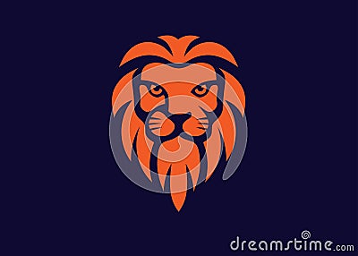 Elegant lion head logo design illustration Vector Illustration