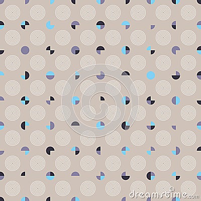 Elegant little Polka-Dot seamless vector pattern with concentric circles. Vector Illustration