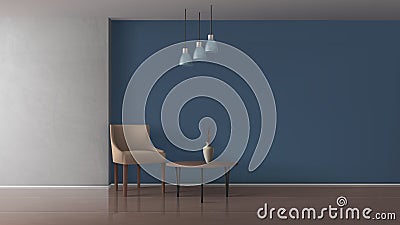 Elegant living room interior realistic vector mock Vector Illustration