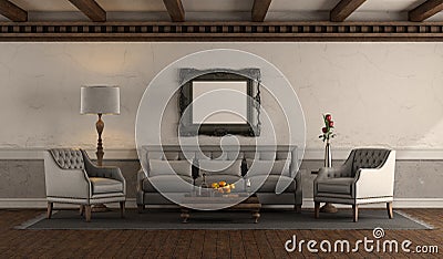 Elegant living room in retro style Stock Photo