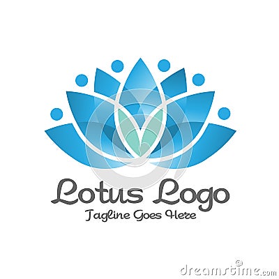 Elegant Lotus flower logo Vector Illustration