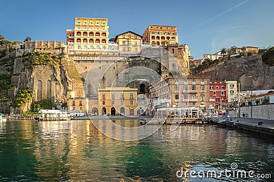 Seafront and harbour. Sorrento. Naples. Italy Editorial Stock Photo