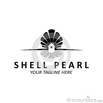 Elegant Luxury Beauty Logo Design Shell Pearl Jewellery, suitable for stickers, banners, posters, companies Vector Illustration