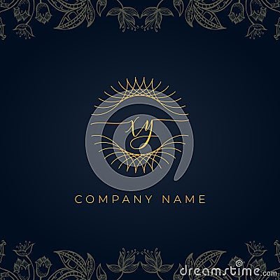 Elegant luxury letter XY logo Vector Illustration