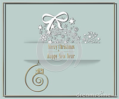 Elegant luxury 2021 Merry Christmas and Happy New Year card Stock Photo