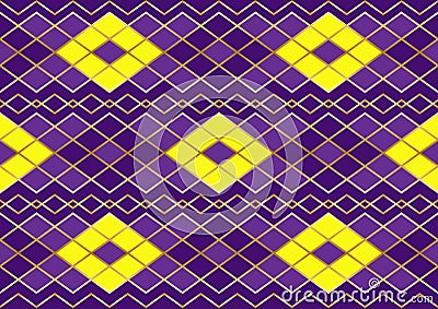 Elegant luxury pattern in traditional Mardi Gras holiday colors. Vector Illustration