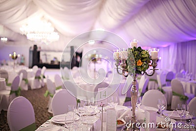 Elegant luxury wedding table decoration Stock Photo