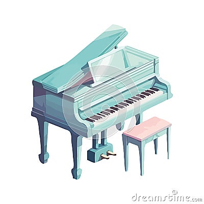 elegant majestic classical piano Vector Illustration