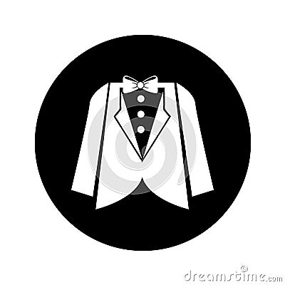 Elegant masculine suit clothes icon Vector Illustration