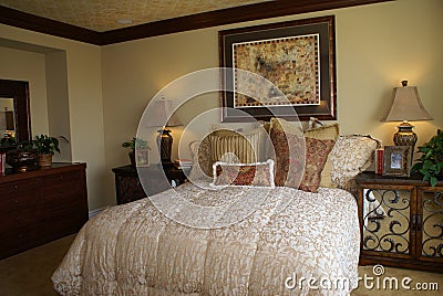 Elegant Master Bedroom Stock Photo