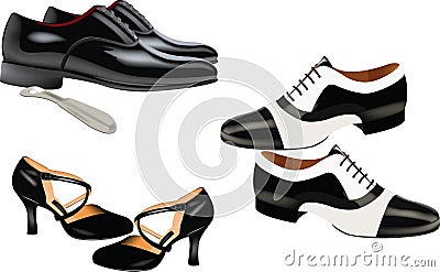 Elegant men`s and women`s dance shoes elegant men`s and women`s dance shoes Vector Illustration