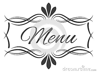 Elegant menu header. Decorative vintage classic element Vector Illustration