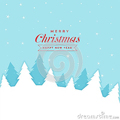 Elegant merry christmas winter scene background design Vector Illustration