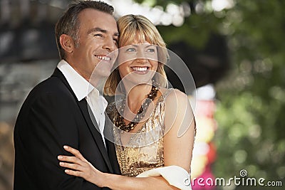 Elegant Middle Aged Couple On London street Stock Photo