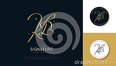 Elegant and Minimal Initial K and B Logo Design with Handwriting Style Vector Illustration