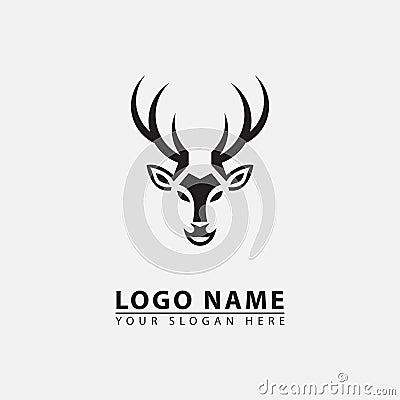 elegant minimalist deer logo icon Vector Illustration