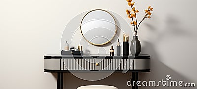 elegant minimalistic vanity stool interior home bathroom, ai Stock Photo