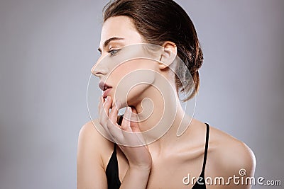 Elegant model showing off her face Stock Photo