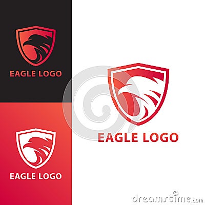 Elegant Modern Abstract Eagle with Shield Vertical Art Logo Design Vector Template For Your Business Vector Illustration