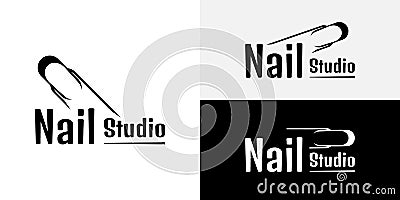 Elegant nail studio logotype Vector Illustration