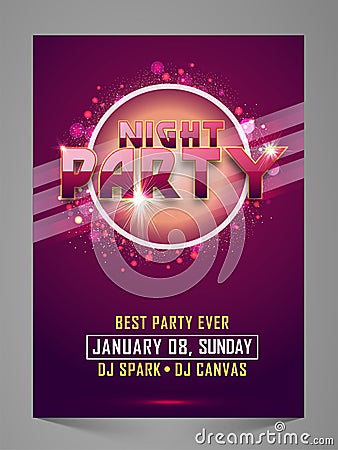 Elegant Night Party Celebration Flyer. Stock Photo