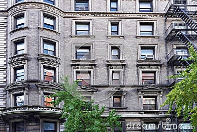 Elegant old New York apartment building Stock Photo