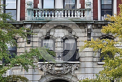 Elegant old New York apartment building Stock Photo