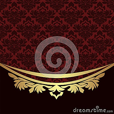 Elegant ornamental Background with golden floral Border Vector Illustration