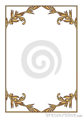 Elegant ornamental golden transparent vector border illustration Vector Illustration