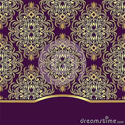 Elegant ornate Background with border for Invitation design. Vector Illustration