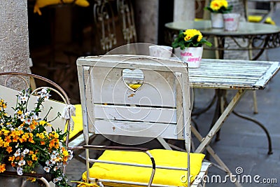 An elegant outdoor table Stock Photo