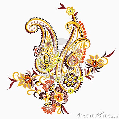 The elegant paisley design combines vector elements Vector Illustration